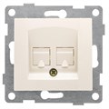 Розетка телефонная 2-м СП Bravo RJ12 механизм беж. GUSI С10Т2-003 543236 - фото 16745503