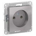 Розетка 1-м СП AtlasDesign 16А IP20 без заземл. без защ. шторок механизм алюм. SE ATN000341 1240239 - фото 16745745