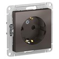 Розетка 1-м СП AtlasDesign 16А IP20 с заземл. защ. шторки механизм мокко SE ATN000645 1240371 - фото 16745749