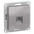Розетка телефонная 1-м СП AtlasDesign RJ11 механизм алюм. SE ATN000381 1240253 - фото 16745758