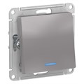 Переключатель проходной 1-кл. СП AtlasDesign 10А IP20 (сх. 6а) 10AX с подсветкой механизм алюм. SE ATN000363 1240250 - фото 16745761