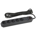 Удлинитель с сетевым фильтром 5х1.5м с заземл. 10А IP20 2хUSB ПВС 3х0.75 с выкл. черн. Эра Б0019036 474269 - фото 16745902