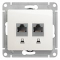 Розетка компьютерная 2-м Glossa RJ45 кат.5E механизм перламутр. SE GSL000685KK 463573 - фото 16745960