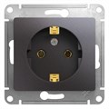 Розетка 1-м СП Glossa 16А IP20 250В с заземл. механизм графит SE GSL001343 454415 - фото 16746001
