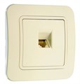 Розетка телефонная 1-м СП Lillium 16А IP20 евро стандарт крем./крем. Makel 70214 244566 - фото 16746717