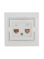 Розетка компьютерная + телефонная 2-м СП Mira RJ45 + RJ11 бел./бел. LEZARD 701-0202-143 193154 - фото 16746861