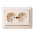 Розетка 2-м СП W59 16А IP20 с заземл. защ. шторки в сборе сл. кость SE RS16-255-28 101725 - фото 16747131