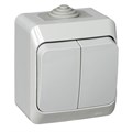 Выключатель 2-кл. ОП Этюд 10А IP44 10AX сер. SE BA10-042C 97303 - фото 16747175