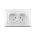 Розетка 2-м СП Севиль 16А IP22 без заземл. защ. шторки бел. UNIVersal С0048 385128 - фото 16747620