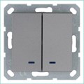 Выключатель 2-кл. 10А IP20 с подсветкой механизм алюм. Jasmart G3023NS 1944935 - фото 16747823