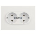 Розетка Accent 6-205-01М 2X2P+E Schuko 16А-250В IP20 СУ AL/CU бел. матов. Intro Б0063487 1931489 - фото 16747889