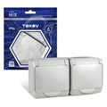 Розетка 2-м ОП Nix 16А IP54 250В с заземл. с крышкой сер. TOKOV ELECTRIC TKE-NX-R2Z-C06-IP54 1712877 - фото 16748495