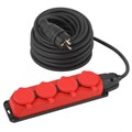 Удлинитель силовой UK-4e-3x1.5-20m-IP44(KG) с заземлением 4 розетки каучук 20м КГ 3х1.5кв.мм IP44 Эра Б0057587 1699058 - фото 16748592