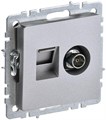 Розетка компьютерная + телевизионная 2-м Brite РТВ/РК12-БрА RJ45 кат.5E + TV механизм алюм. IEK BR-AK20-1-K47 1617395 - фото 16748856