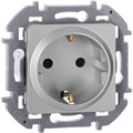 Розетка 1-м СП Inspiria 16А IP20 250В 2P+E защ. шторки немецк. стандарт механизм алюм. Leg 673732 1445267 - фото 16749190