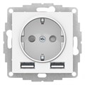 Розетка 1-м СП AtlasDesign 16А IP20 с 2-мя заряд. устройствами USB тип A+A 5В/2.4А 2х5В/1.2А механизм бел. SE ATN000130 1333028 - фото 16749317