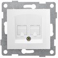 Розетка телефонная 2-м СП Bravo RJ12 механизм бел. GUSI С10Т2-001 543237 - фото 16749543