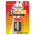 Элемент питания солевой "крона" 6F22-1BL (блист. 1шт) Трофи Б0023144 1231227 - фото 16749582