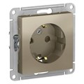 Розетка 1-м СП AtlasDesign 16А IP20 с заземл. защ. шторки механизм шампань SE ATN000545 1240328 - фото 16749772