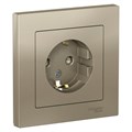 Розетка 1-м СП AtlasDesign 16А IP20 с заземл. защ. шторки в сборе шампань SE ATN000544 1240327 - фото 16749773