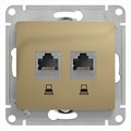 Розетка компьютерная 2-м Glossa RJ45 кат.5E механизм титан SE GSL000485KK 463576 - фото 16749982