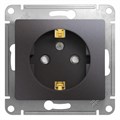 Розетка 1-м СП Glossa 16А IP20 250В с заземл. защ. шторки механизм графит SE GSL001345 454427 - фото 16750010