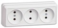Розетка 3-м ОП Октава 10А IP20 без заземл. бел. IEK ERO30-K01-10-DC 300310 - фото 16750290