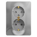 Розетка 2-м СП Glossa 16А IP20 с заземл. защ. шторки в сборе алюм. SE GSL000326 1063739 - фото 16750528