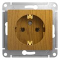Розетка 1-м СП Glossa 16А IP20 с заземл. механизм дерево дуб SE GSL000543 288559 - фото 16750533