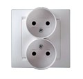 Розетка 2-м СП Simon15 16А IP20 250В без заземл. винт. клеммы бел. Simon 1590457-030 148068 - фото 16750788