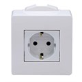 Коробка 1-м ОП PDD-N60 16А IP00 с заземл. с силовой роз. BRAVA 2мод. бел. DKC 10482 151650 - фото 16750945