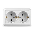 Розетка 2-м ОП Олимп 16А IP20 с заземл. бел. UNIVersal О0128 78415 - фото 16751364