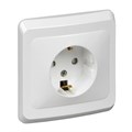 Розетка 1-м СП Этюд 16А IP20 250В с заземл. защ. шторки бел. SE PC16-004B 87959 - фото 16751389