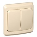 Выключатель 2-кл. СП Этюд 10А IP20 крем. SE BC10-002K 87918 - фото 16751405