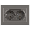 Розетка Accent 6-205-09 двойн. 2X2P+E Schuko 16А-250В IP20 СУ AL/CU титан Intro Б0063500 1931497 - фото 16751889