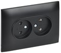 Розетка 2-м SKANDY 10А без заземл. без защ. шторок в сборе SK-R10Bl черн. IEK SK-R20-10-K02-F 1835758 - фото 16752146