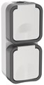 Розетка 2-м ОП TORS 16А IP55 TS232 вертик. с заземл. с крышкой бел. IEK TS-R26-16-55-V-K41 1761221 - фото 16752452