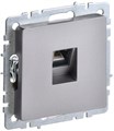 Розетка компьютерная СП RJ45 кат.5E BRITE РК10-БрС механизм сталь IEK BR-K10-1-K46 1617408 - фото 16752848