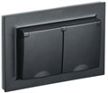 Розетка 2-м СП BRITE РСбш12-3-44-БрЧ 16А в сборе IP44 с крышкой черн. IEK BR-R26-16-44-K02-F 1617371 - фото 16752869