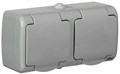 Розетка 2-м ОП Aquatic РСш22-2-А 16А IP54 с заземл. с крышкой сер. IEK ERA22-K03-16-54 1288454 - фото 16753489