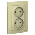 Розетка 2-м СП Blanca 16А IP20 250В без заземл. без защ. шторок беж. SE BLNRS000027 520085 - фото 16753779