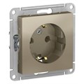 Розетка 1-м СП AtlasDesign 16А IP20 с заземл. механизм шампань SE ATN000543 1240326 - фото 16753848