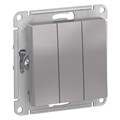 Выключатель 3-кл. СП AtlasDesign 10А IP20 (сх. 1+1+1) 10AX механизм алюм. SE ATN000331 1240234 - фото 16753867