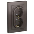 Розетка 2-м СП AtlasDesign 16А IP20 с заземл. в сборе мокко SE ATN000624 1240360 - фото 16753869