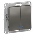 Выключатель 2-кл. СП AtlasDesign 10А IP20 (сх. 5а) 10AX с подсветкой механизм сталь SE ATN000953 1240506 - фото 16753881