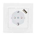 Розетка 1-м СП Минск 16А IP20 с заземл. защ. шторки с заряд. устройством USB 1А бел. EKF ERR16-028-100-USB 476924 - фото 16753963