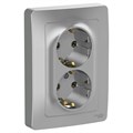 Розетка 2-м СП Blanca 16А IP20 250В с заземл. без защ. шторок алюм. SE BLNRS001023 1210333 - фото 16754030