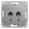 Розетка компьютерная 2-м Glossa RJ45 кат.5E механизм алюм. SE GSL000385KK 463577 - фото 16754047