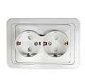 Розетка 2-м CLASSICO защ. шторки с заземл. 2128x бел. ASD / IN HOME 4690612000985 464641 - фото 16754052