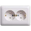 Розетка 2-м СП Хит 16А IP20 с заземл. защ. шторки бел. SE RS16-231-B 1193374 - фото 16754136